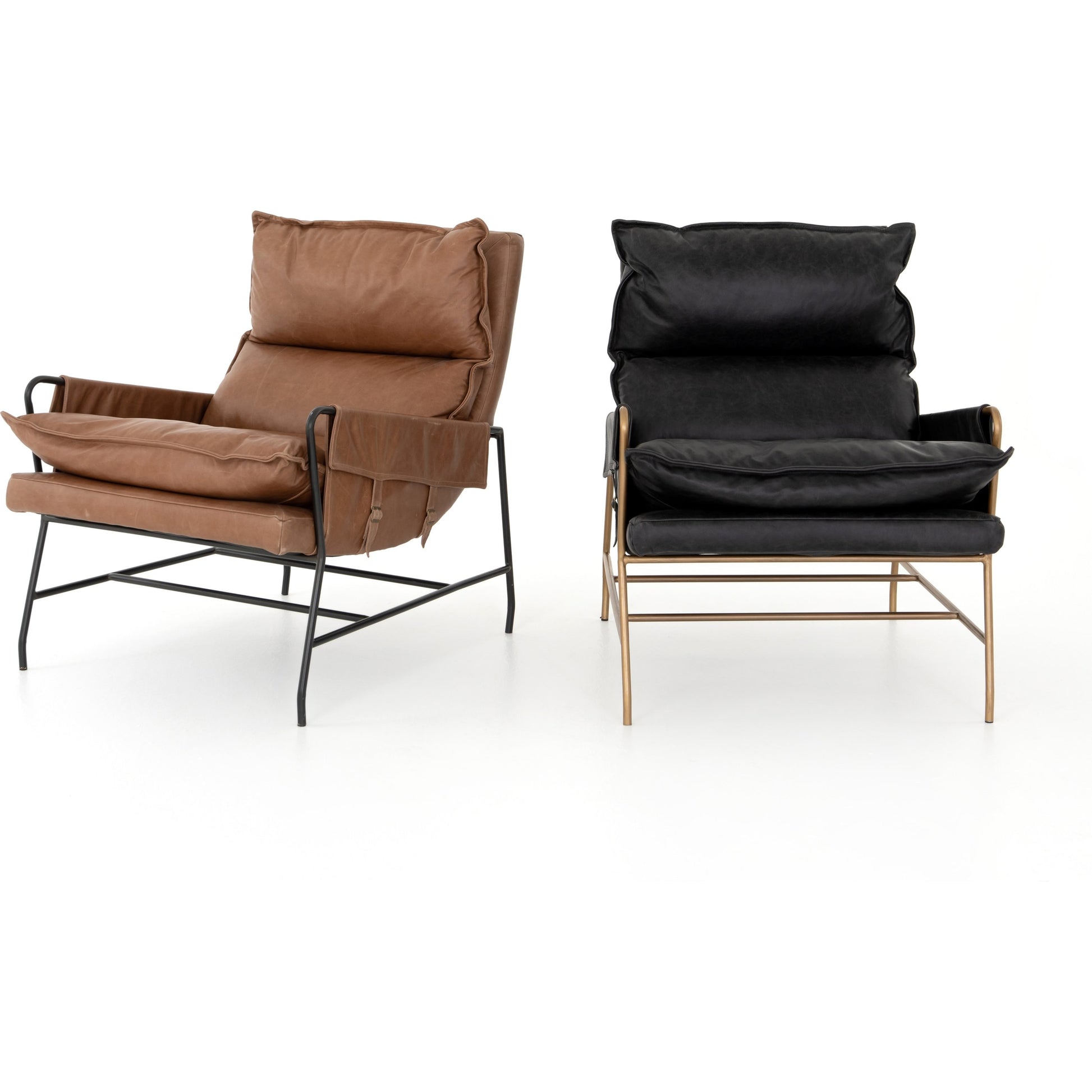 Taryn Chair by Four Hands. Made from top grain leather, iron, 100% polyester in a modern style.