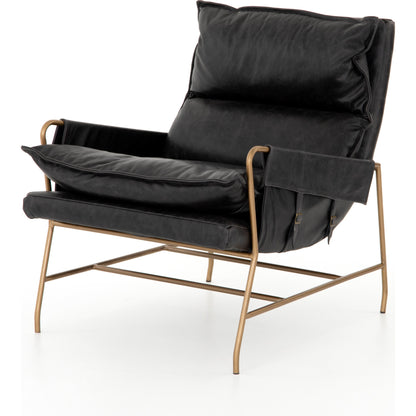 Taryn Chair by Four Hands. Made from top grain leather, iron, 100% polyester in a modern style.