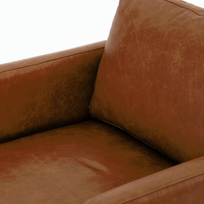 Diana Chair by Four Hands in sonoma butterscotch. Made from top grain leather, solid parawood, 100% polyester in a modern style.