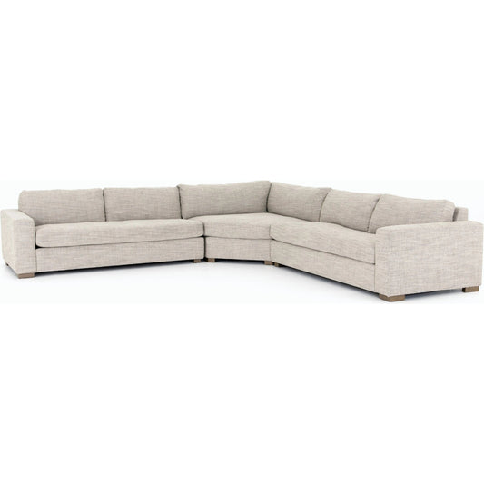 Boone 3-PC Sectional by Four Hands. Made from 66% polyester, 19% acrylic, 15% flax, linen, solid parawood, 100% polyester in a modern style.