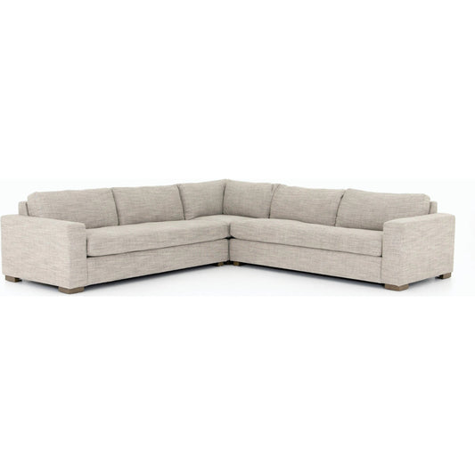 Boone 3-PC Sectional by Four Hands. Made from 66% polyester, 19% acrylic, 15% flax, linen, solid parawood, 100% polyester in a modern style.