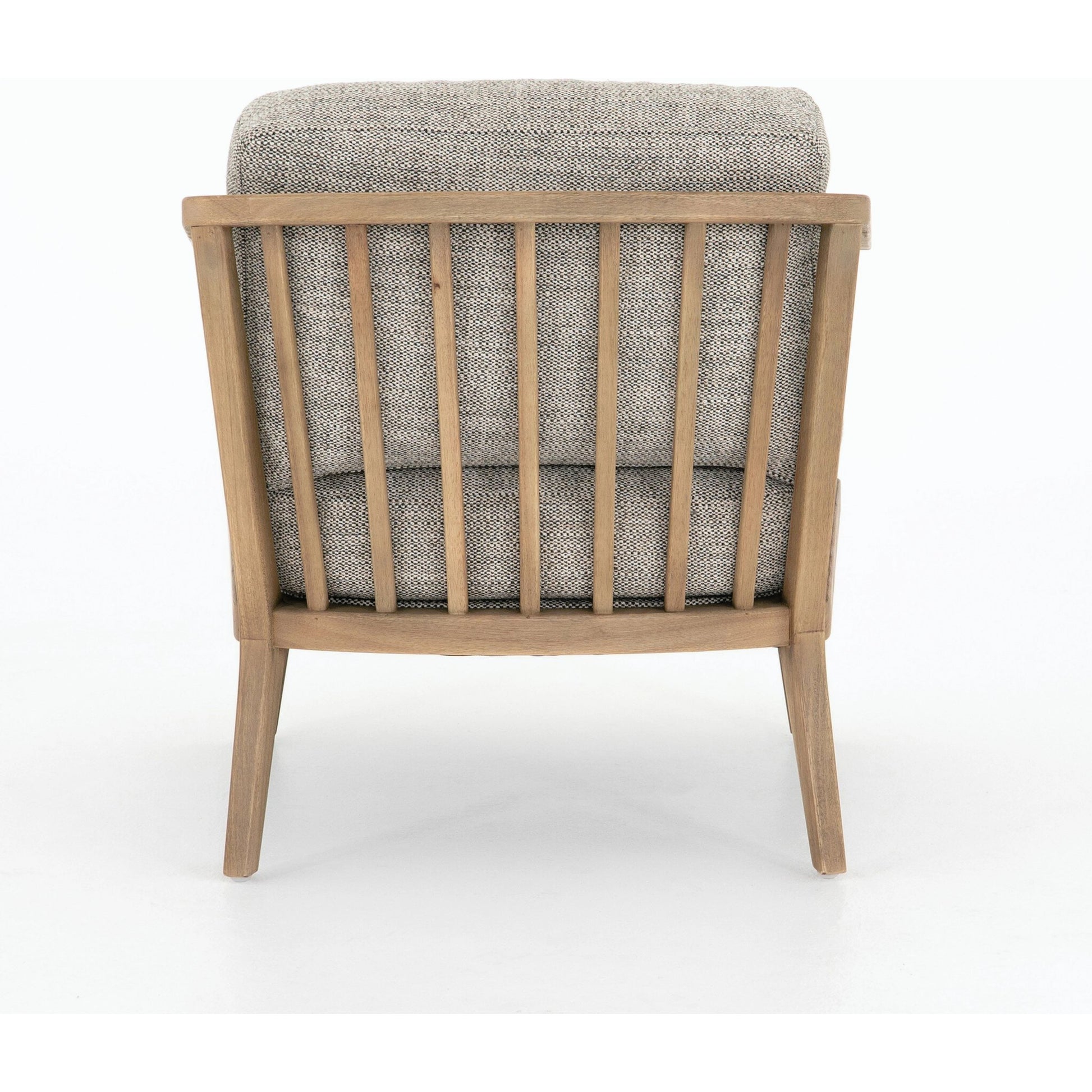 Ariel Chair by Four Hands in thames coal, natural. Made from 66% polyester, 19% acrylic, 15% flax, linen, solid parawood, 100% polyester in a modern style.