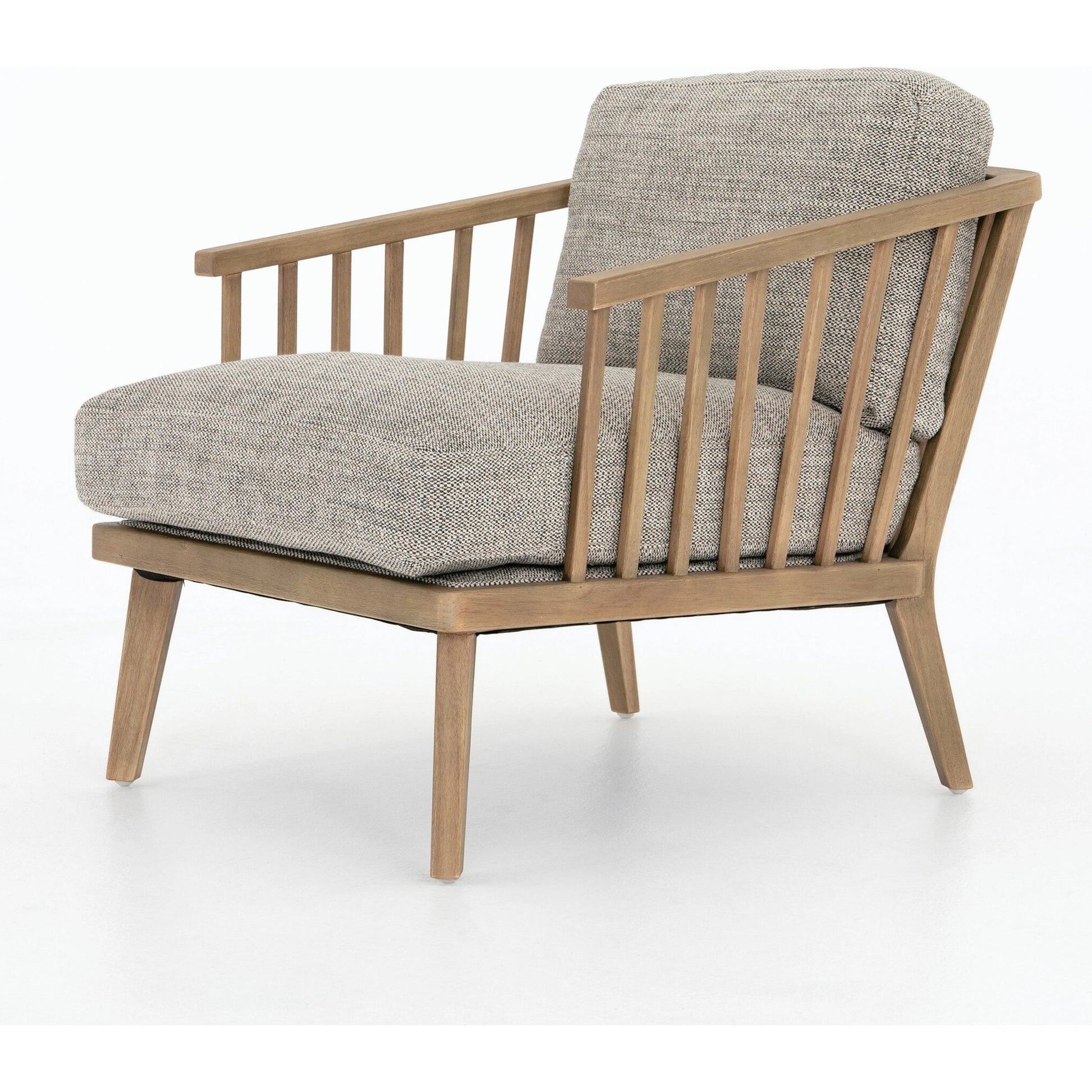 Ariel Chair by Four Hands in thames coal, natural. Made from 66% polyester, 19% acrylic, 15% flax, linen, solid parawood, 100% polyester in a modern style.