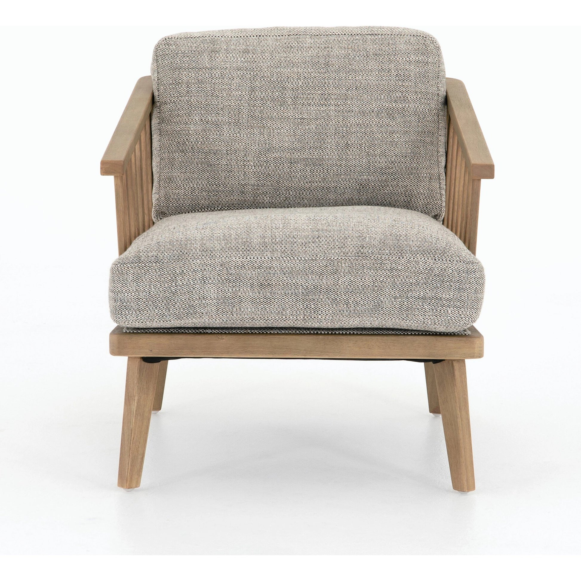 Ariel Chair by Four Hands in thames coal, natural. Made from 66% polyester, 19% acrylic, 15% flax, linen, solid parawood, 100% polyester in a modern style.