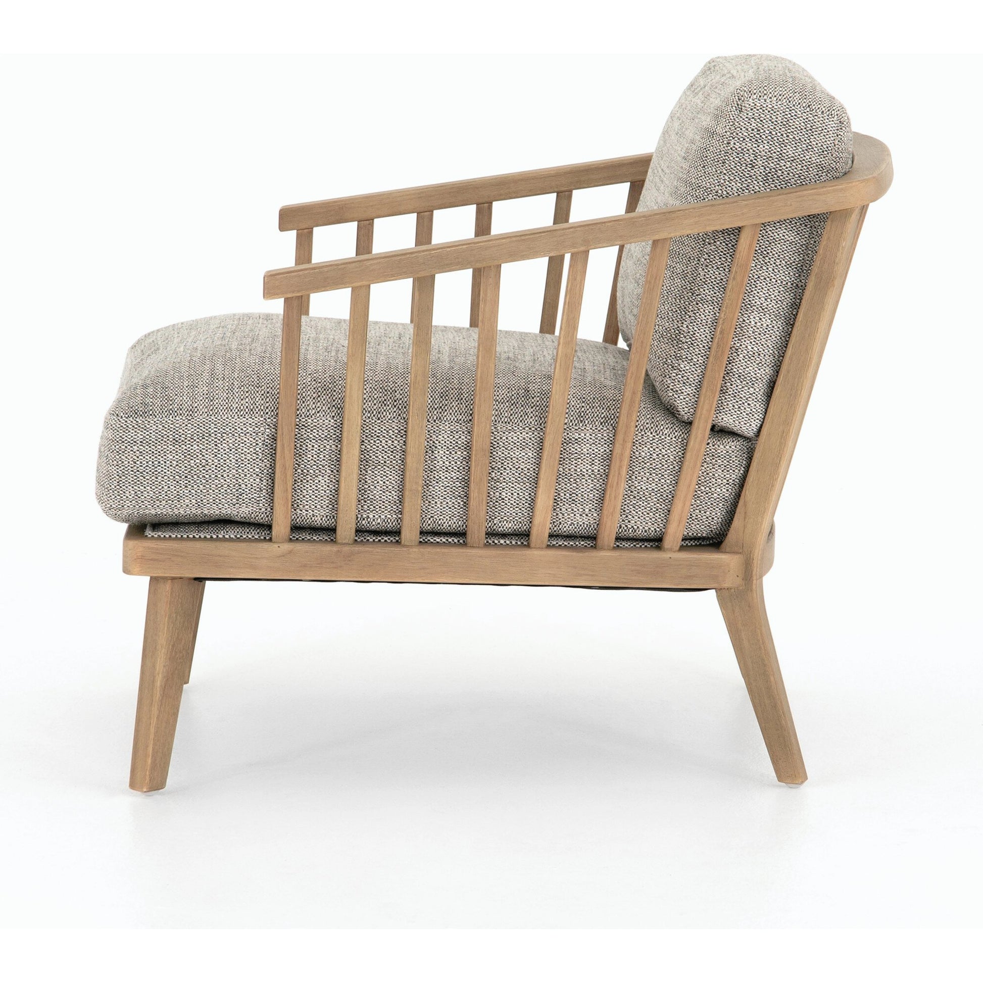 Ariel Chair by Four Hands in thames coal, natural. Made from 66% polyester, 19% acrylic, 15% flax, linen, solid parawood, 100% polyester in a modern style.