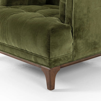 Dylan Chair by Four Hands in sapphire olive, aspen grey. Made from 92% polyester, 5% cotton, 3% latex, solid parawood, 100% polyester in a modern style.