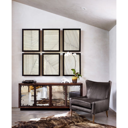 Marlow Wing Chair by Four Hands. Made from top grain leather, solid parawood, 100% polyester in a modern style.