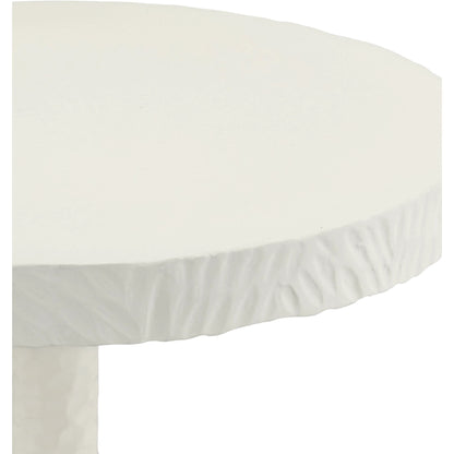 Gallo Drinks Table by Currey and Company in gesso white. Made from cast aluminum in a transitional style.