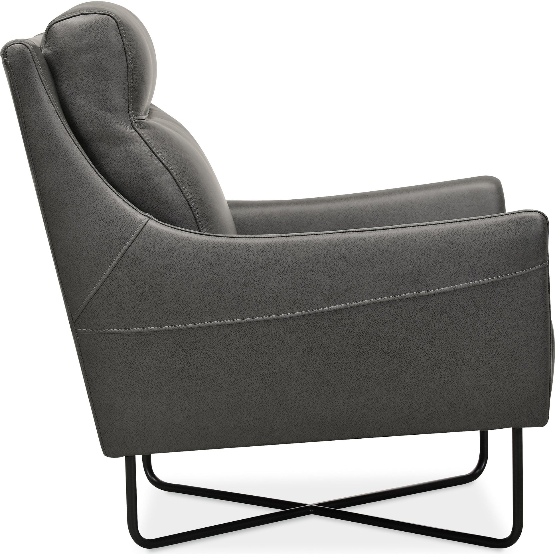 Efron Club Chair by Hooker Furniture in rangers gravel. Made from leather in a traditional style.