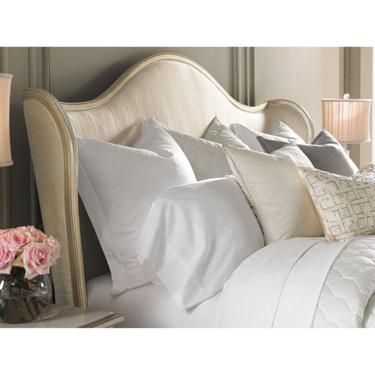 Bedtime Beauty Bed by Caracole in cream, gold and auric. Made from birch, maple, pine in a transitional style.