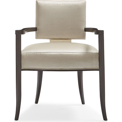 Reserved Seating Armchair by Caracole in gold and seal skin, whisper of gold. Made from birch in a transitional style.