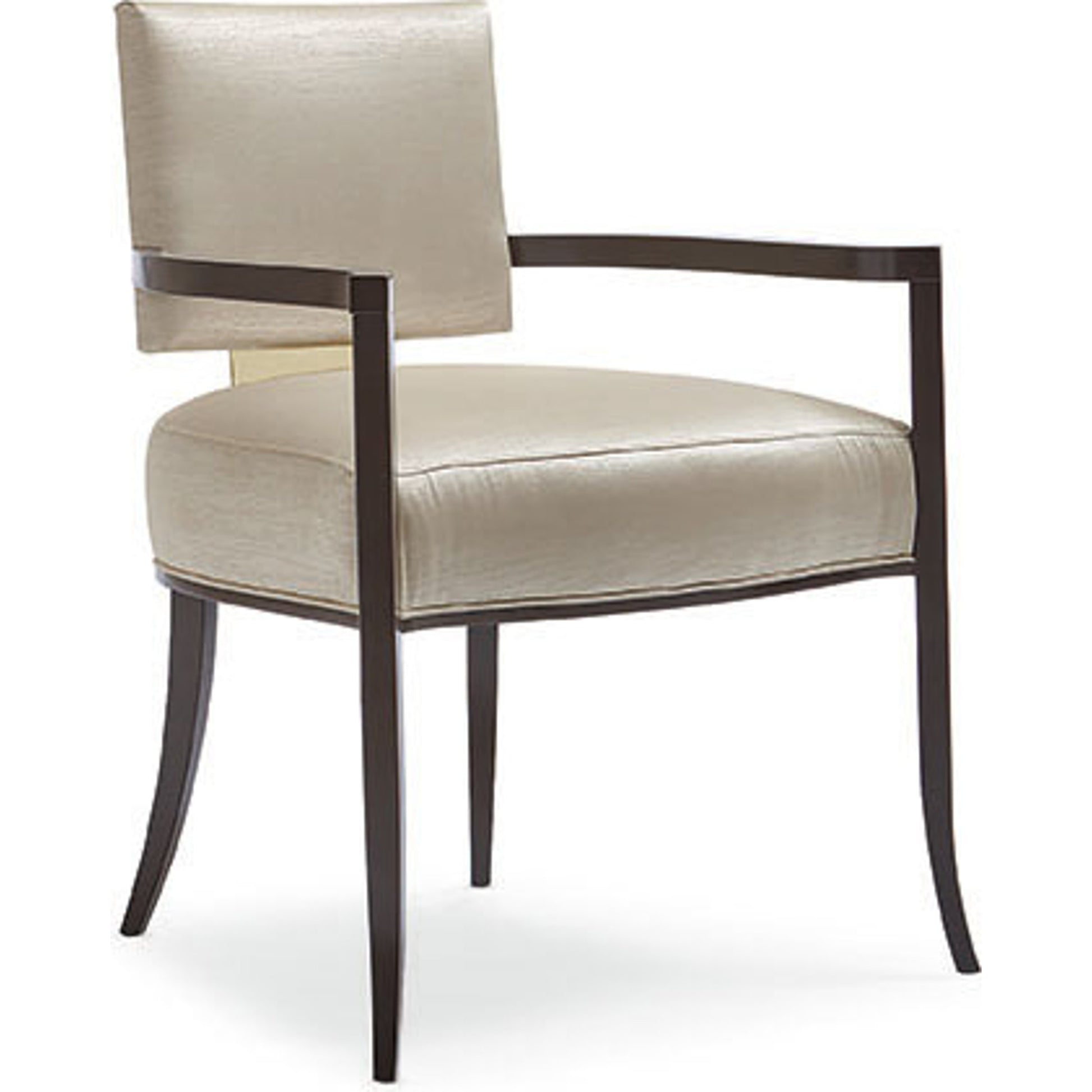 Reserved Seating Armchair by Caracole in gold and seal skin, whisper of gold. Made from birch in a transitional style.