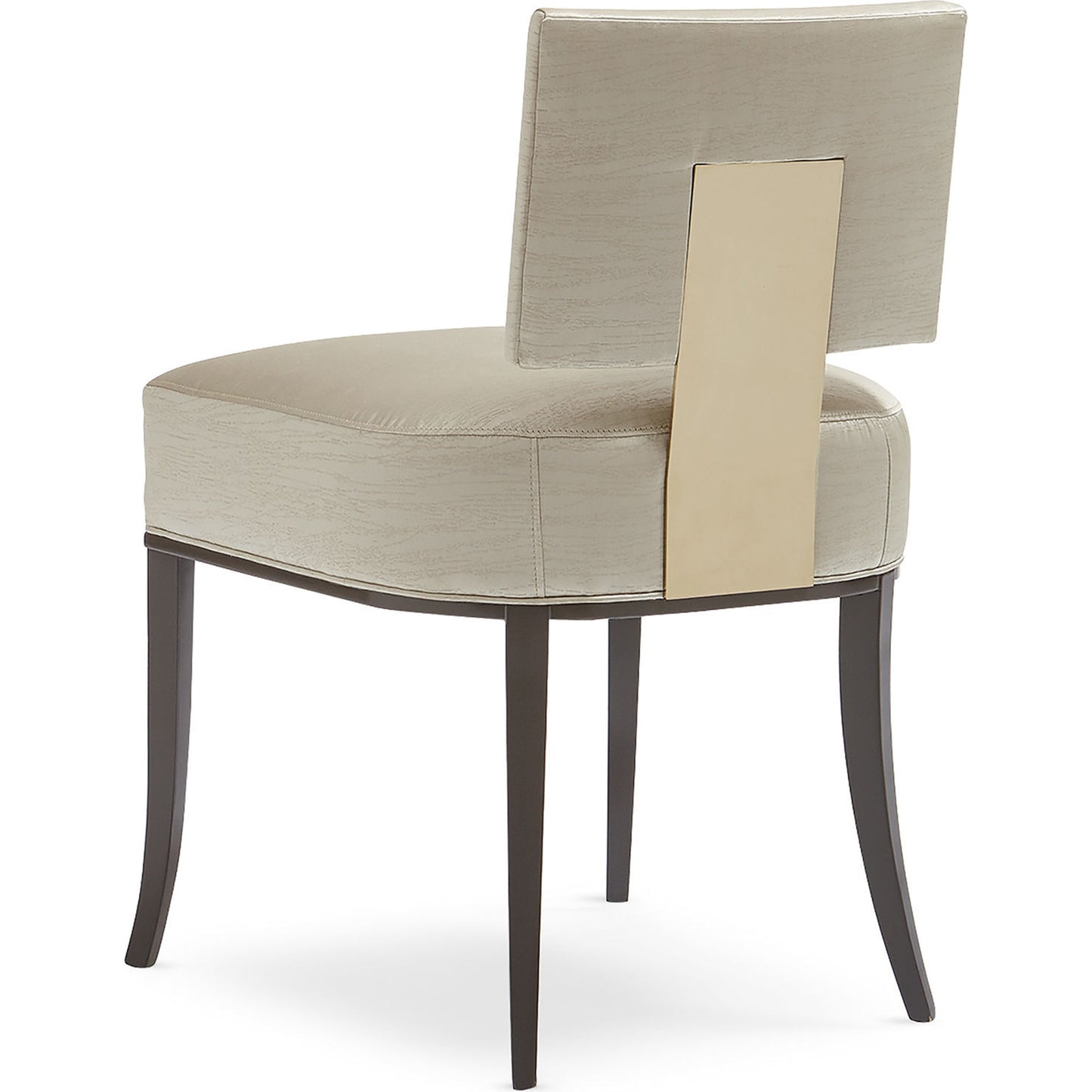 002 SR-769019 | Additional Silo | Reserved Seating Sidechair by Caracole in gold and seal skin, whisper of gold. Made from birch in a transitional style.