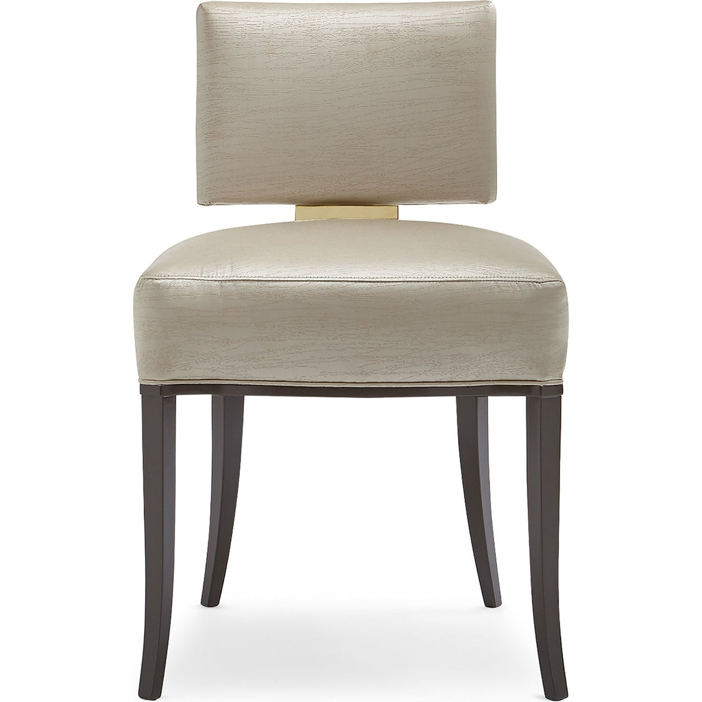003 SR-769019 | Additional Silo | Reserved Seating Sidechair by Caracole in gold and seal skin, whisper of gold. Made from birch in a transitional style.