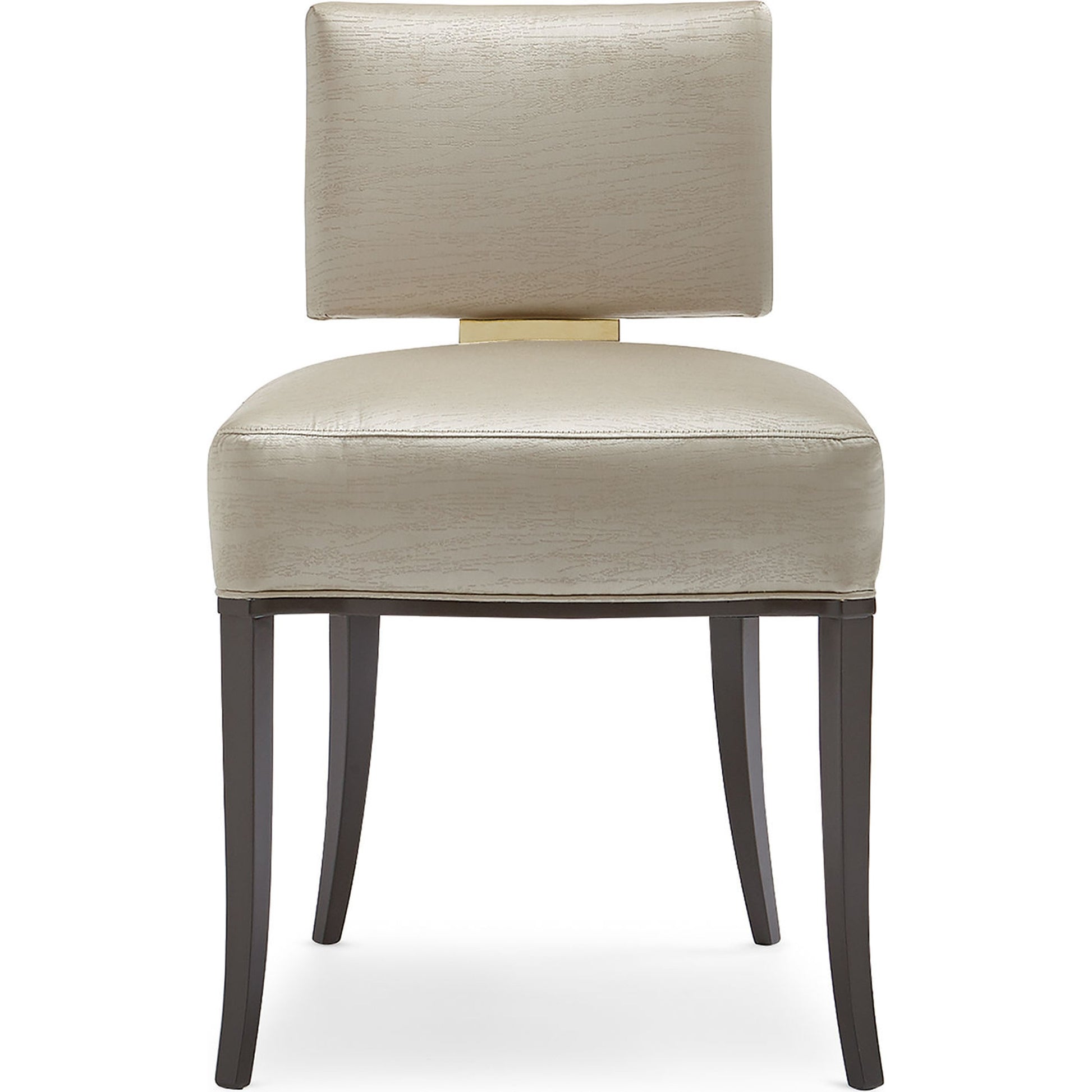 Reserved Seating Sidechair by Caracole in gold and seal skin, whisper of gold. Made from birch in a transitional style.