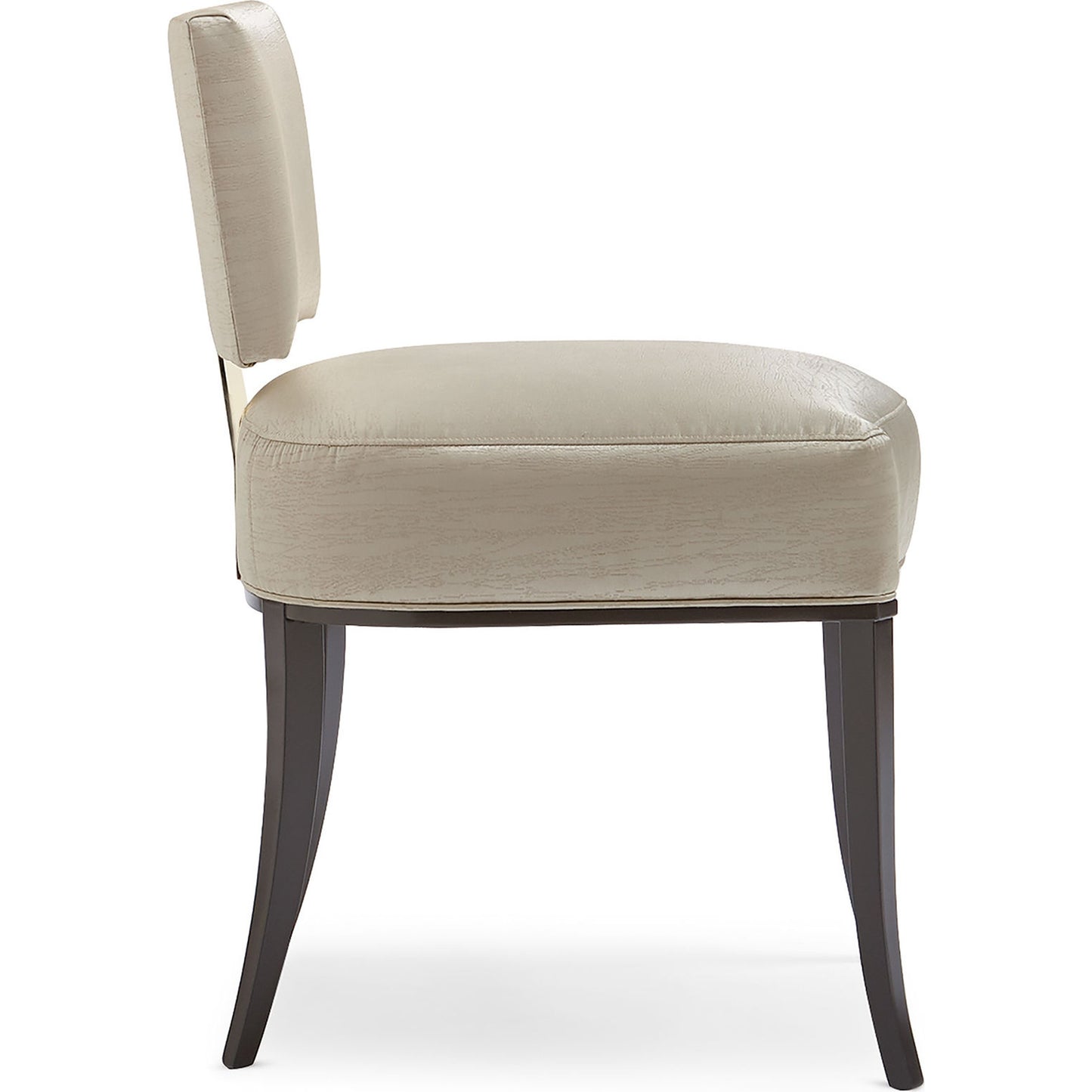 004 SR-769019 | Additional Silo | Reserved Seating Sidechair by Caracole in gold and seal skin, whisper of gold. Made from birch in a transitional style.
