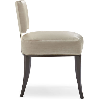 Reserved Seating Sidechair by Caracole in gold and seal skin, whisper of gold. Made from birch in a transitional style.