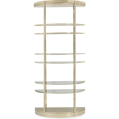 Up up and Away Etagere by Caracole in gold and whisper of gold, auric. Made from metal in a modern style.