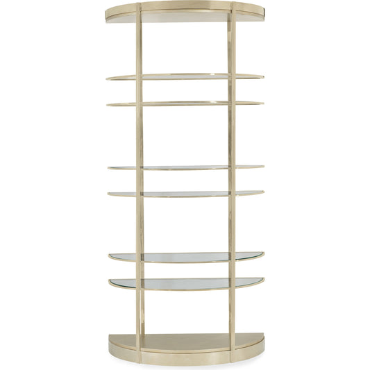 Up up and Away Etagere by Caracole in gold and whisper of gold, auric. Made from metal in a modern style.