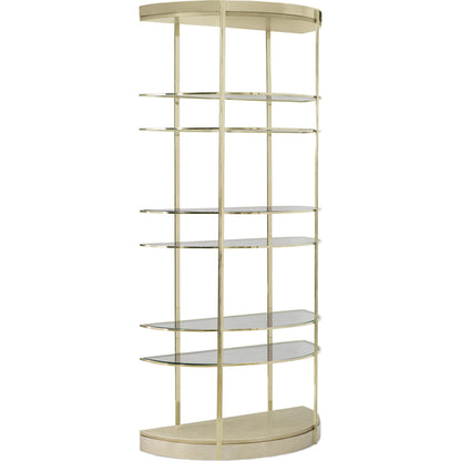 Up up and Away Etagere by Caracole in gold and whisper of gold, auric. Made from metal in a modern style.