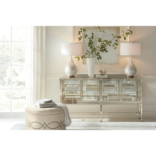 Worth Its Weight in Gold Console by Caracole in gold, mirrored and whisper of gold. Made from metal, glass in a cottage & farmhouse style.