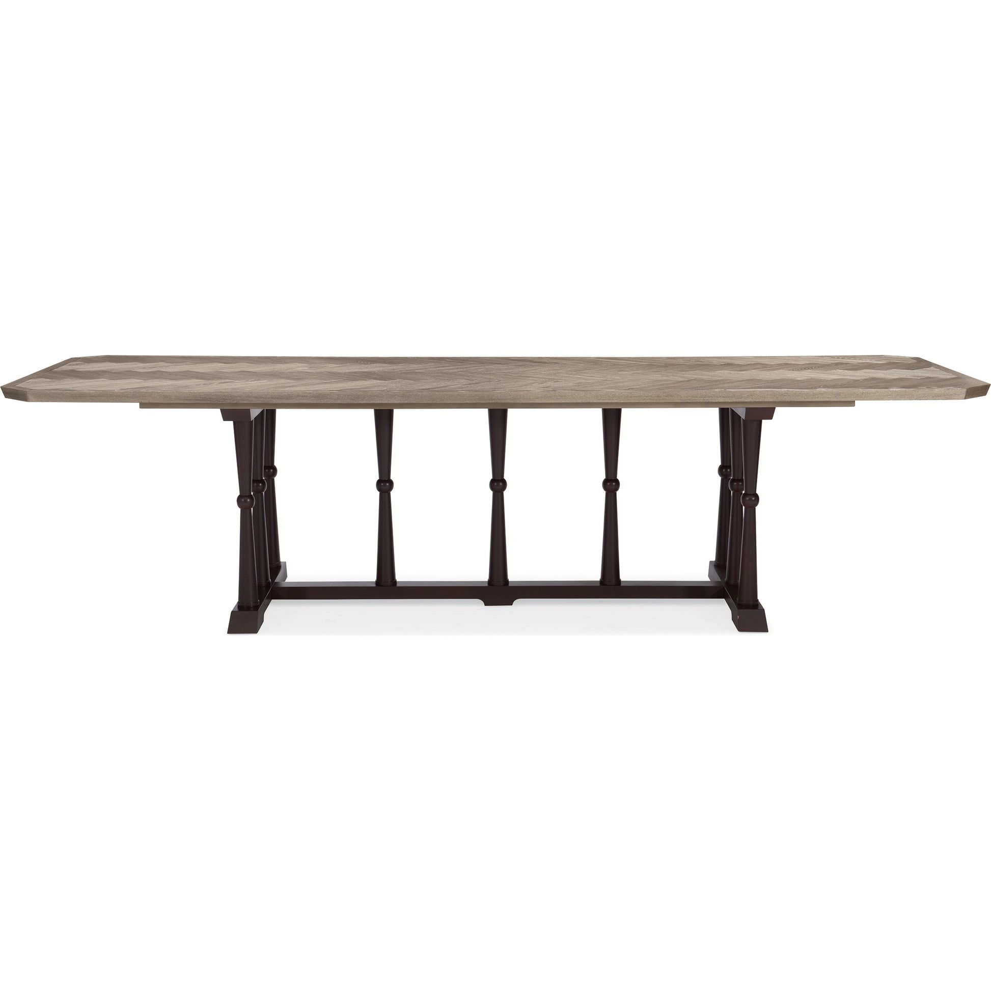 Dinner Circuit 96 by Caracole in natural and ash driftwood, chocolate bronze. Made from ash, asian hardwood, quartered ash in a cottage & farmhouse style.
