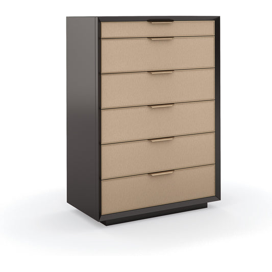 Wrap It up Chest by Caracole in champagne gold and dark chocolate, champagne gold. Made from birch, maple in a modern style.