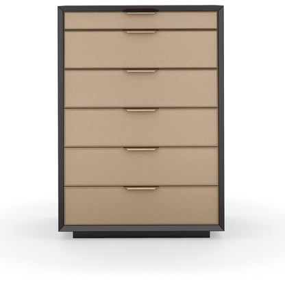 Wrap It up Chest by Caracole in champagne gold and dark chocolate, champagne gold. Made from birch, maple in a modern style.