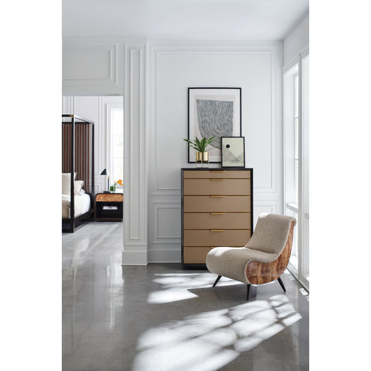 Wrap It up Chest by Caracole in champagne gold and dark chocolate, champagne gold. Made from birch, maple in a modern style.