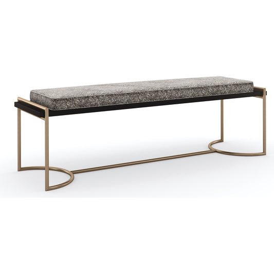 Slim Line Bench by Caracole in dark chocolate, champagne gold and dark chocolate, champagne gold. Made from metal in a transitional style.