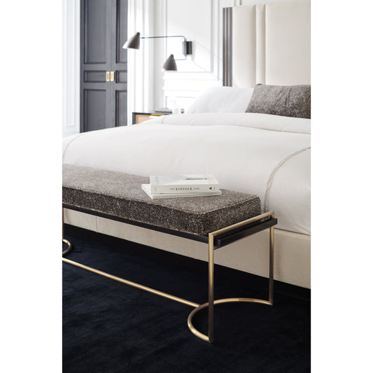Slim Line Bench by Caracole in dark chocolate, champagne gold and dark chocolate, champagne gold. Made from metal in a transitional style.