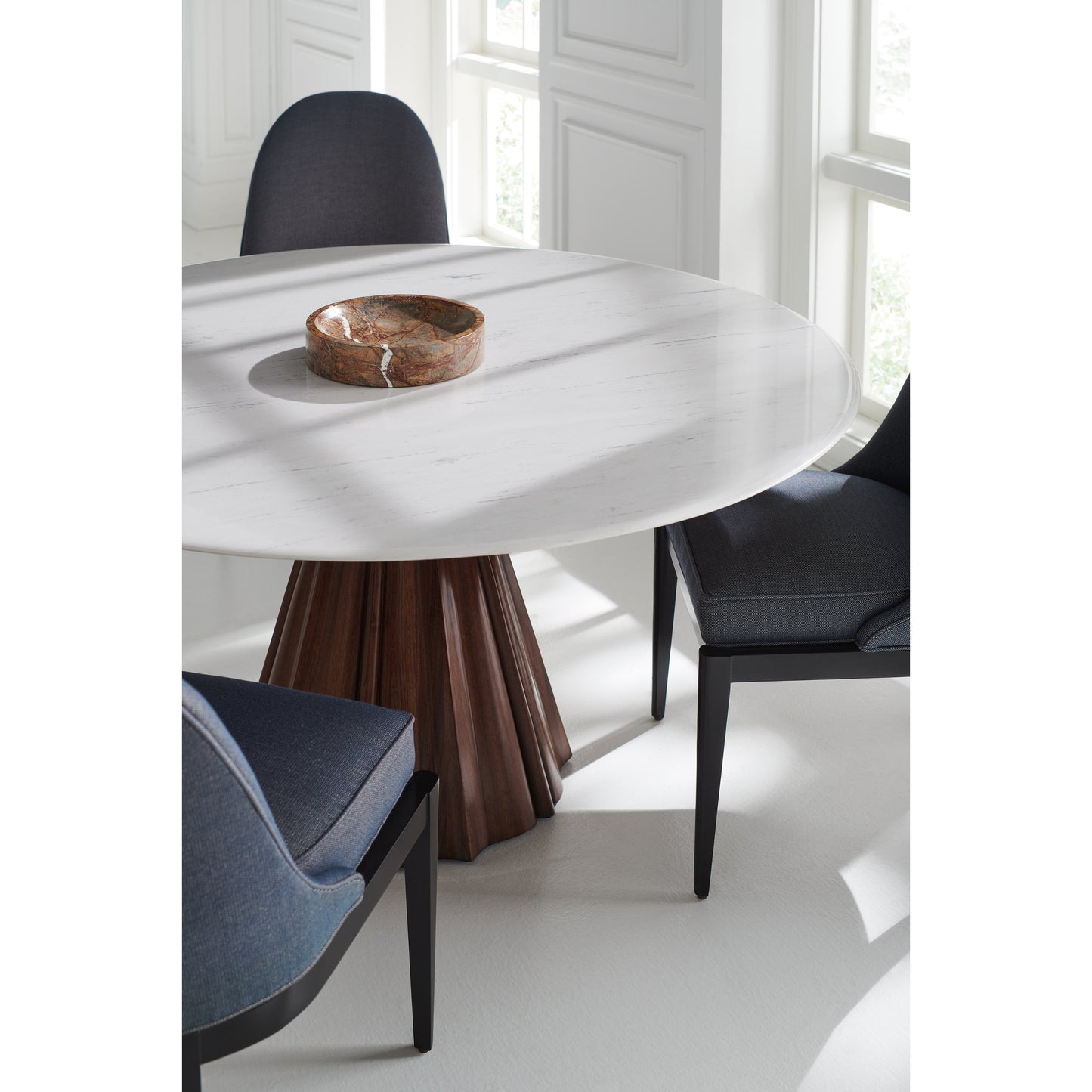 004 SI-1756617 | Lifestyle | All Natural Dining Table by Caracole in walnut, white, marble and walnut. Made from asian hardwood, walnut, marble in a eclectic & global style.