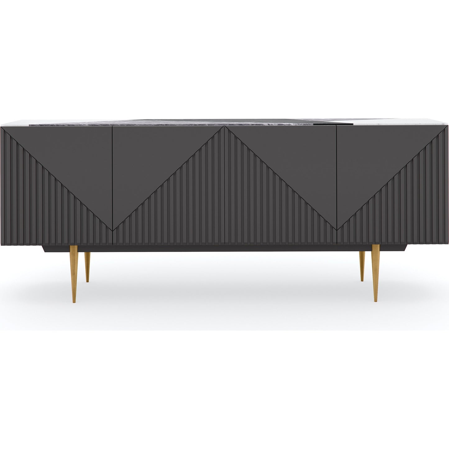 001 SI-1756669 | Additional Silo | Over The Edge Buffet by Caracole in marble, champagne gold and warm slate. Made from birch, maple in a modern style.