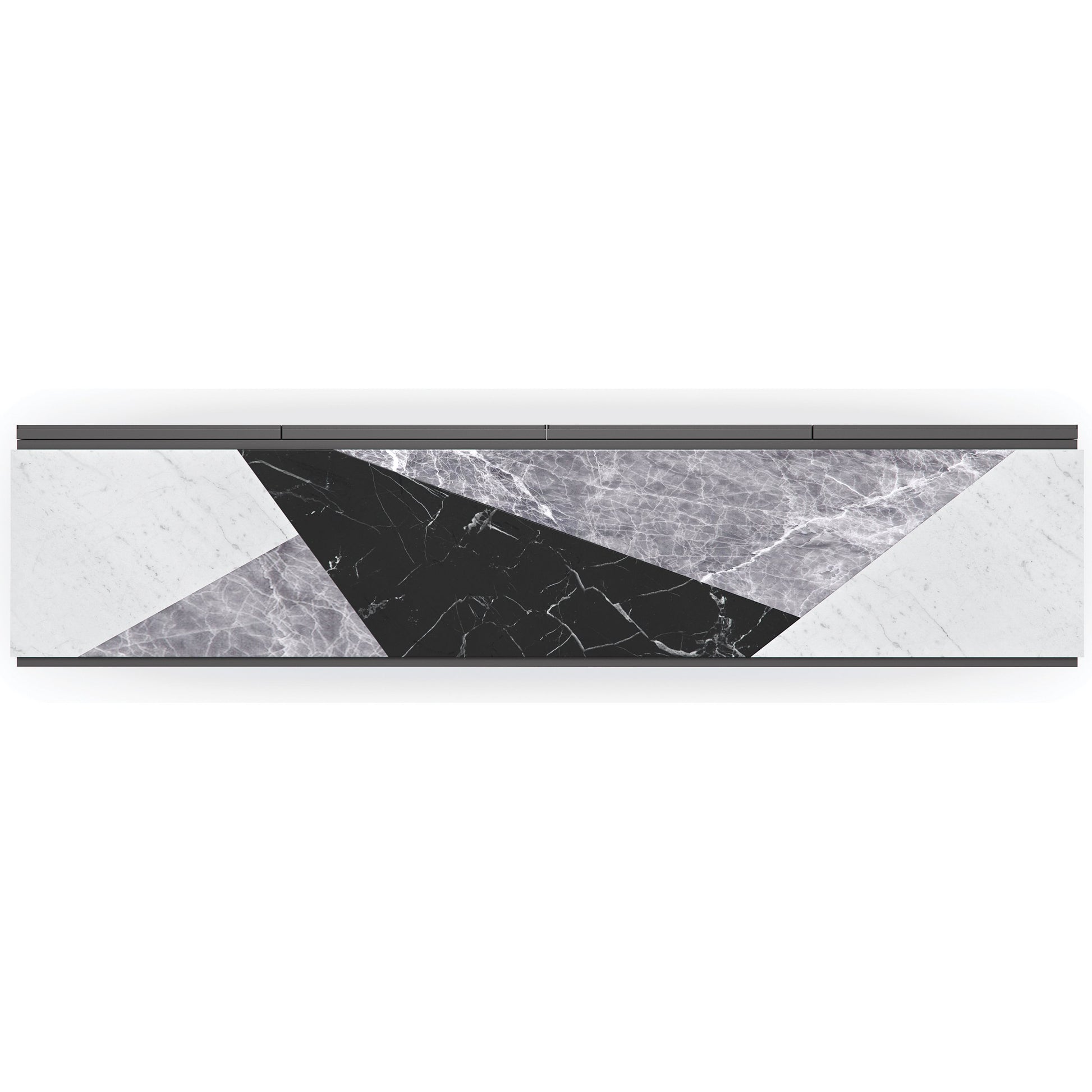 Over The Edge Buffet by Caracole in marble, champagne gold and warm slate. Made from birch, maple in a modern style.