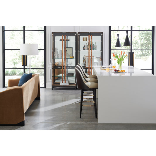 Another Round Bar Stool by Caracole. Made from birch in a transitional style.