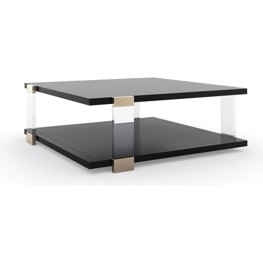 001 SI-1756655 | Additional Silo | I'll Take The Corner Table by Caracole in tuxedo black, whisper of gold and tuxedo black, whisper of gold. Made from birch, acrylic, maple in a modern style.