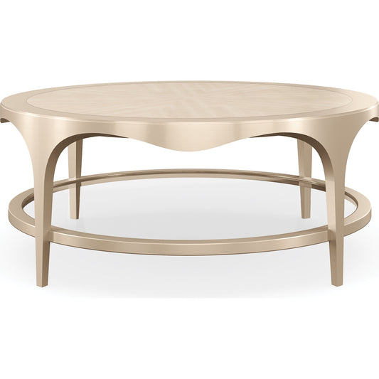Down And Under Cocktail Table by Caracole in champagne, pearl, ash and champagne pearl. Made from birch, amapa in a transitional style.