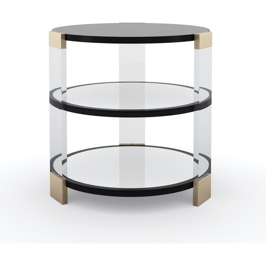 Go Around It End Table by Caracole in tuxedo black, whisper of gold and tuxedo black, whisper of gold. Made from birch, acrylic, maple in a modern style.