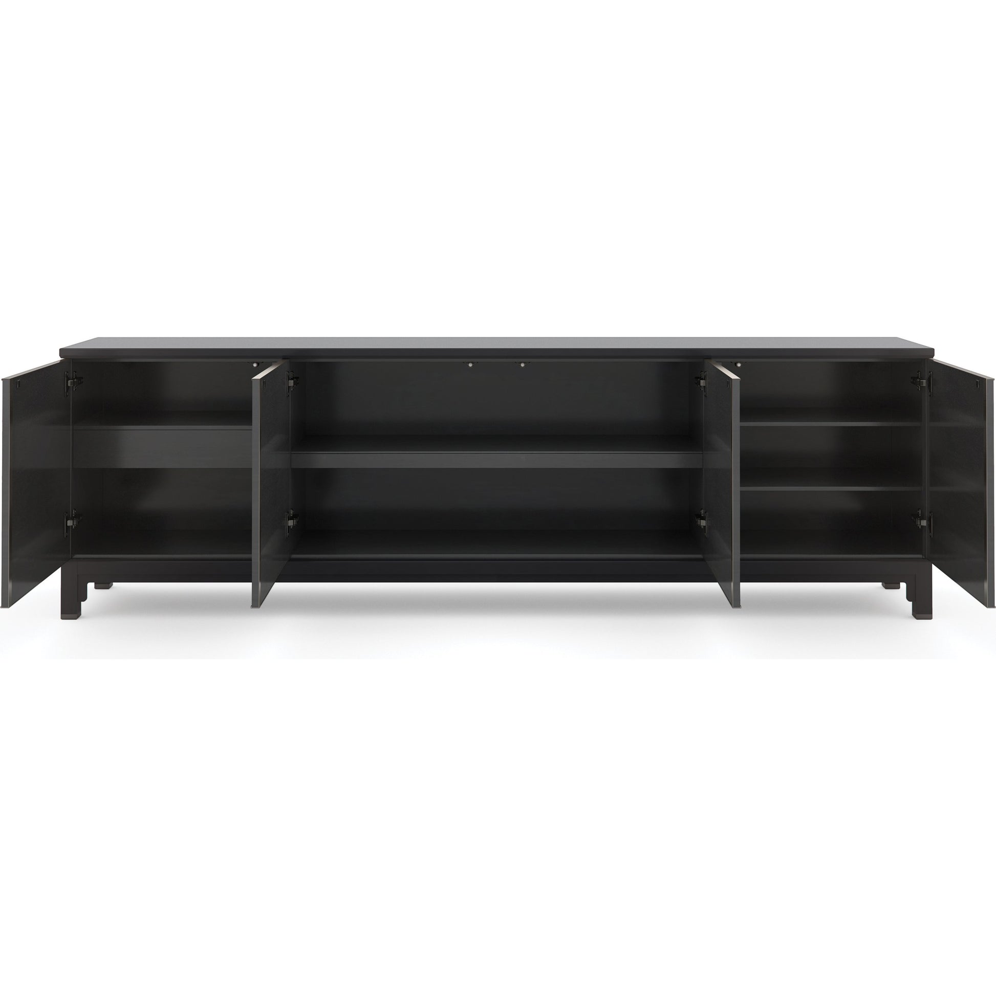 Mosaic Sideboard by Caracole in ebony and satin ebony, deep bronze. Made from birch, maple in a eclectic & global style.