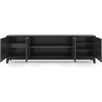 Mosaic Sideboard by Caracole in ebony and satin ebony, deep bronze. Made from birch, maple in a eclectic & global style.