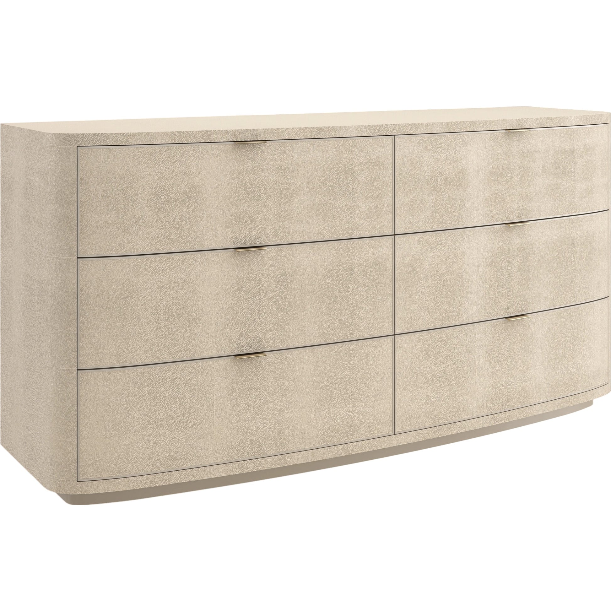 Simply Perfect Dresser by Caracole in ivory painted faux shagreen. Made from birch, new zealand pine in a modern style.