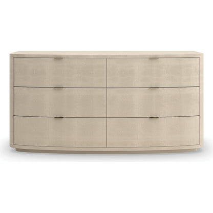 Simply Perfect Dresser by Caracole in ivory painted faux shagreen. Made from birch, new zealand pine in a modern style.