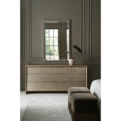 Hang Up Dresser by Caracole in dry martini, winter frost, brushed gold. Made from asian hardwood, koto in a modern style.