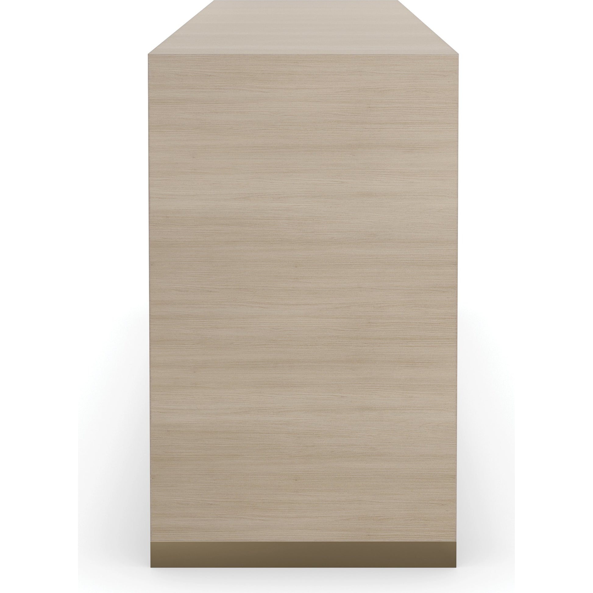 Hang Up Dresser by Caracole in dry martini, winter frost, brushed gold. Made from asian hardwood, koto in a modern style.