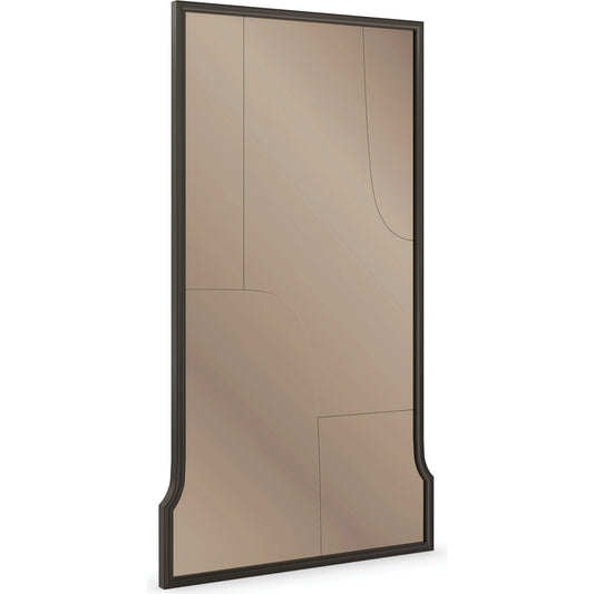 Pieces of Me Floor Mirror by Caracole in dark chocolate, bronze. Made from poplar, metal in a modern style.