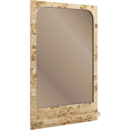 Burlesque Mirror by Caracole in mappa burl, brazen bronze leaf. Made from birch, mappa burl in a modern style.