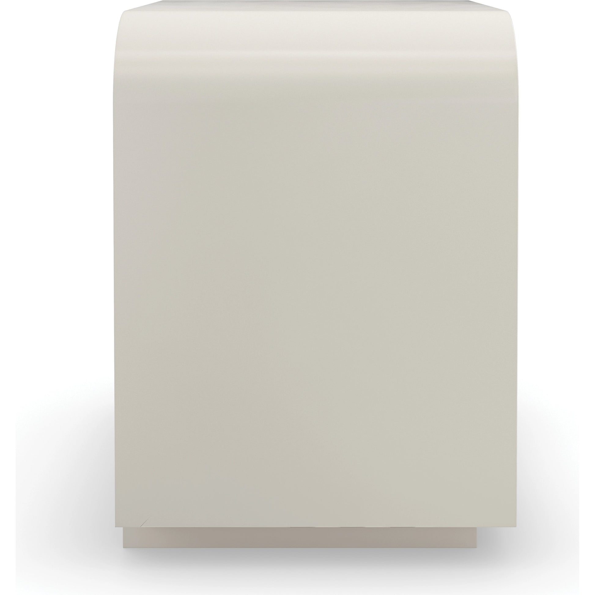 Quarry Nightstand by Caracole in almond milk. Made from poplar, stone in a modern style.
