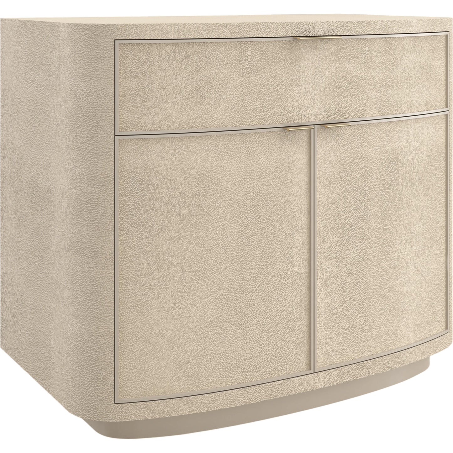 001 SI-2095912 | Primary Silo | Simply Perfect Nightstand by Caracole in ivory painted faux shagreen. Made from poplar, new zealand pine in a modern style.