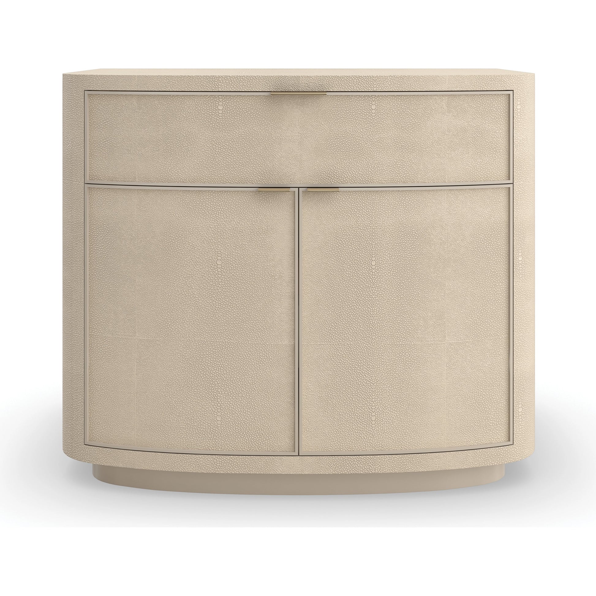 Simply Perfect Nightstand by Caracole in ivory painted faux shagreen. Made from poplar, new zealand pine in a modern style.