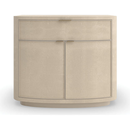 Simply Perfect Nightstand by Caracole in ivory painted faux shagreen. Made from poplar, new zealand pine in a modern style.